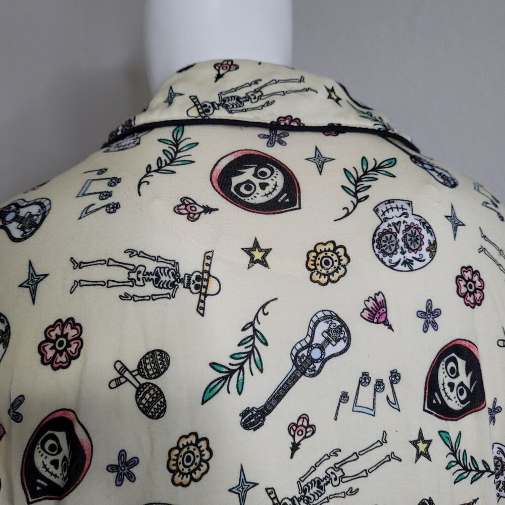 Disney Store Pixar Coco size XS pajama top women stretch skull guitar miguel - Picture 12 of 13